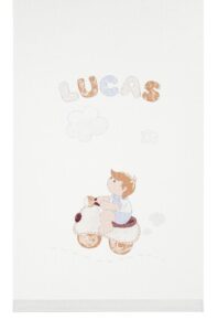 Telas infantiles para cortinas y ropa de cama . Panel de la colección Austin en moto