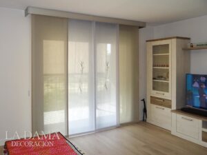 Panel Japonés Tela bordado beig